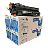 Kit 4x Toner Compatível Hp Cb435/436/285a M1132 P1102 Evolut