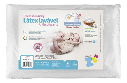 Travesseiro Látex Sintético Lavável Baby Antissufocante