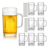 Zenfun Paquete De 8 Tazas De Cerveza De Vidrio De 13.5 Onzas