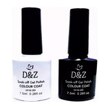 Kit Esmaltes Em Gel Preto E Branco - D&z / Dez / Dz 7,5ml