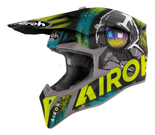 Casco Motocross Moto Airoh Wraap Color Diseño Marelli 