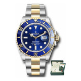 Relogio Rölëx Submariner Clone Premium. Azul/dourado 40mm