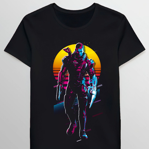 Remera Commander Shepard Mass Effect 80s Retro 78881391