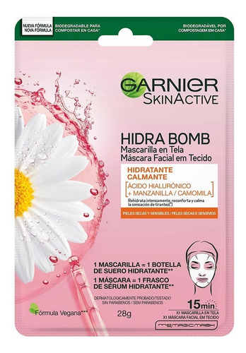 Garnier Mascarilla Facial Manzanilla Con Ácido Hialurónico