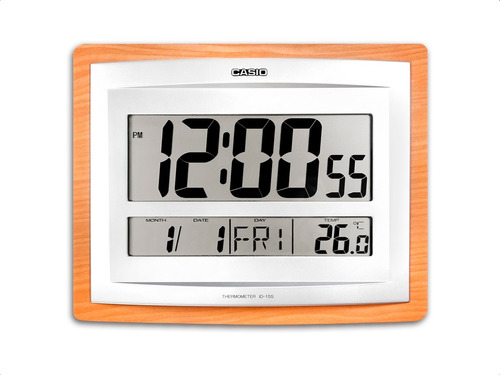 Reloj Pared Casio Mesa Digital Id-15s Madera Alarma Snooze