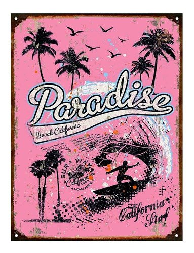 Cartel Chapa Publicidad Antigua Vintage Surf California P131