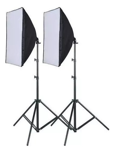 Kit De Iluminação Softbox 50x70cm Foto Video Soft Box Duplo 