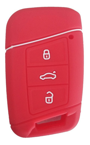 Funda Silicon Volkswagen Mk7 Ld 3 Botones En Rojo