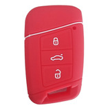 Funda Silicon Volkswagen Mk7 Ld 3 Botones En Rojo