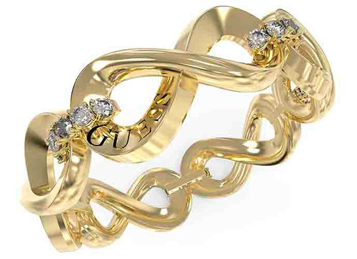 Anillo Anillos Para Mujer Dama Guess Dorado Parejas Joyeria