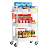 Carrito Organizador Multiusos 3 Niveles Metálico Con Ruedas