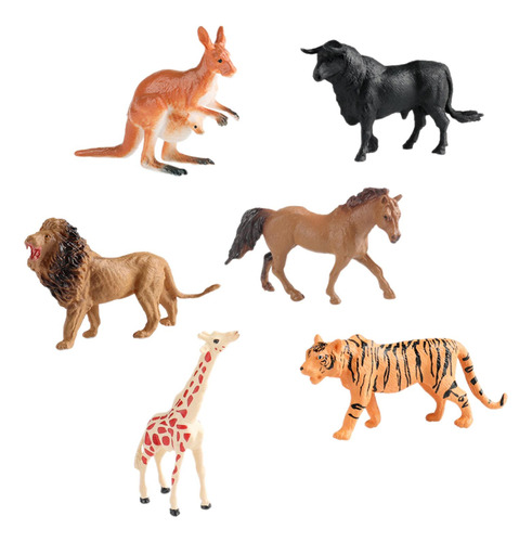 6 Pçs Animais Brinquedos Estatueta Animais Estilo B