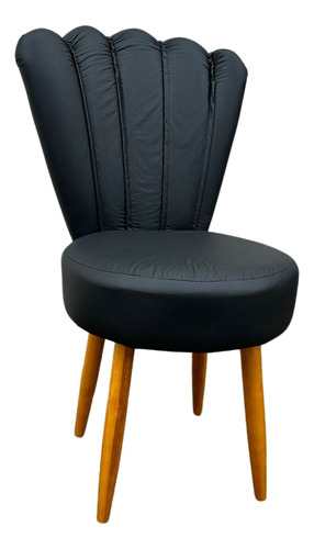 Cadeira Para Peteadeira Luxo Estofada Corino Preto