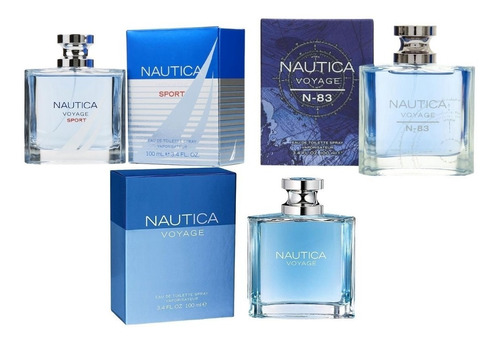 Paquete 3x1  Nautica Voyage- Sport- N-83 Caballero 100ml