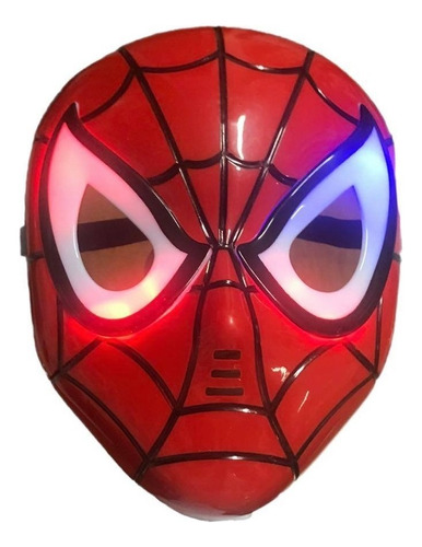Mascara Con Luz Spiderman Disfraz Hombre Araña Único ++