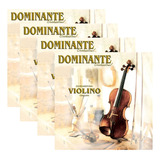 Kit C/ 4 Encordoamentos Cordas Para Violino Dominante 4x4
