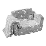 Sofa Infantil Plegable Extra Suave Lunas Estrellas Luminosas