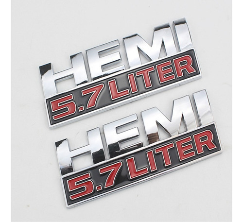 Emblema Insignia Letras Dodge Ram 1500 Hemi 5.7 Liter X2