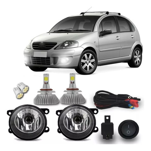 Kit Farol Milha Neblina Citroen C3 2009-2012 + Super Led H11