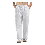 Pantalones Casuales De Lino Y Algodón For Hombres