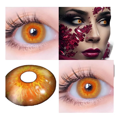Pupilentes Amarillo Con Naranja Para Halloween O Cosplay | Meses sin interés