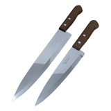 Cuchillo Tramontina 8 PuLG Y 6 PuLG Cacha Madera Cocina