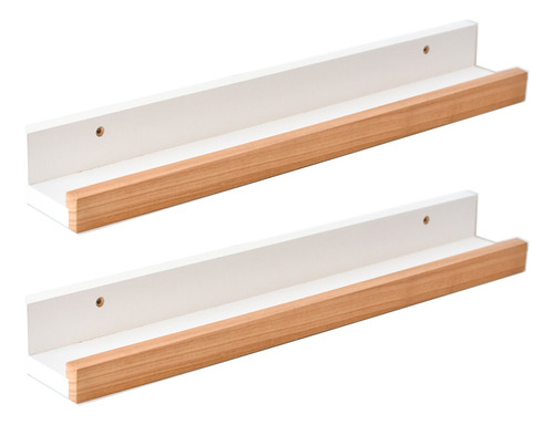 Estantes Repisa Flotante Jota 60 Cm Madera Blanco X2 Csi