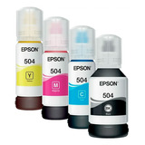Set Botellas Tinta Epson T504 L4150 L4160 L4260 L6161 L6171 