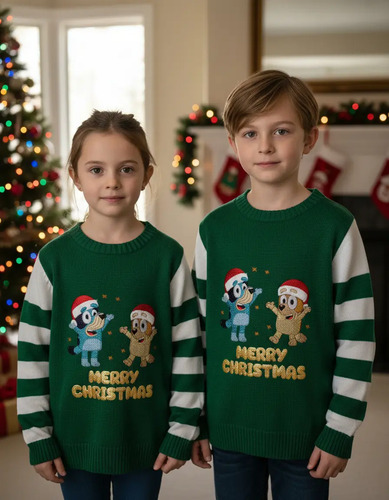 Sueter Niño Niña Sweater Bluey Navideño Navidad Caliente