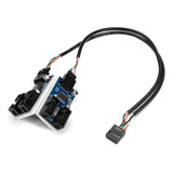 Qy Placa Madre Usb 2.0 9 Pines Cabecera 1 A 4 Extensión Hub