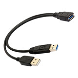 Negro Usb 3.0 Hembra A 2 Usb Macho Cable Divisor De .