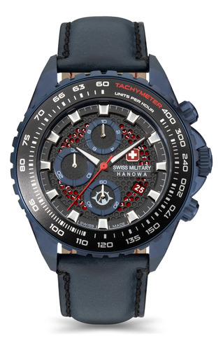 Reloj Swiss Military Smwgc2102291 Para Hombre Cronografo Color De La Malla Azul Color Del Bisel Negro Color Del Fondo Negro