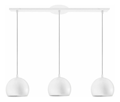 Lampara Moderna Colgante 3 Luces Bocha 9 Cm Blanco Led