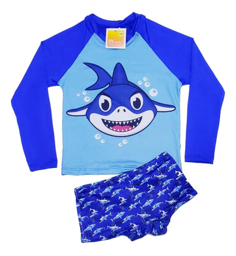 Blusas Uv + Sunga Uv Infantil Proteção Solar Natação Surf