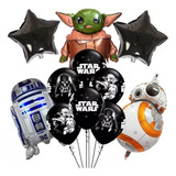 Kit 11 Balões Latex Festa Star Wars Yoda Darth Decoração Cor Preto