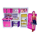 Cozinha Fogão Infantil Brinquedo Menina Completa Grande Rosa