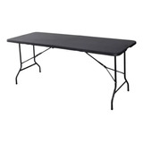 Mesa Tablón Plástico Negro Jardín Plegable 1.8 Portafolio