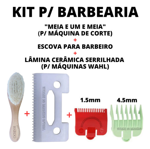 Kit 2 Pentes Disfarce + Lâmina Serrilhada + Escova P Degradê