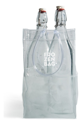 Hielera Frapera Frozen Bag Xl Cristal Para 2 Botellas Color Transparente