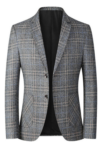 Blazer Hombre Estilo Británico Clásico Patrón De Cuadros A