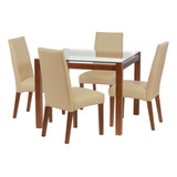 Juego De Comedor Barcelona 100x100 Silla Cadiz Pu