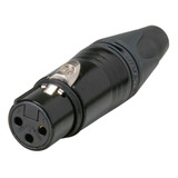 Conector Xlr 3 Pin Hembra Linea Negro Plata Nc3fxx Neutrik