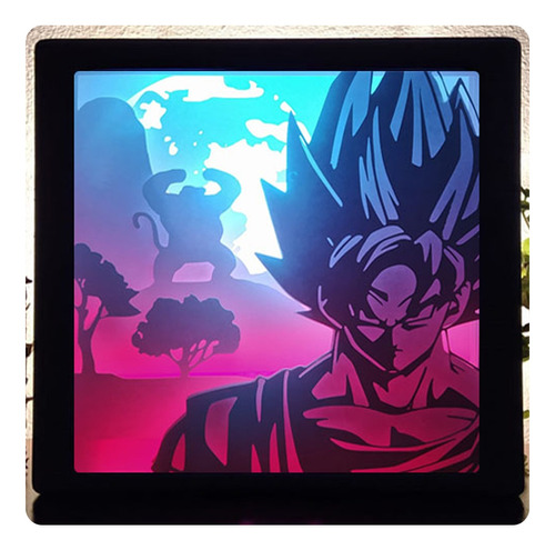 Dragon Ball Goku Lámpara 3d Diorama Led Usb