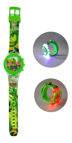 Reloj Ajustable C/ Luces Led Intermitentes Multicolores Dino