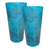 2 Vasos Planta Alto Redondo Liso Com Prato 77 Cm