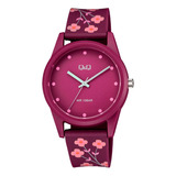 Reloj Q&q By Citizen V08a-002vy Para Mujer Sumergible 10 Atm