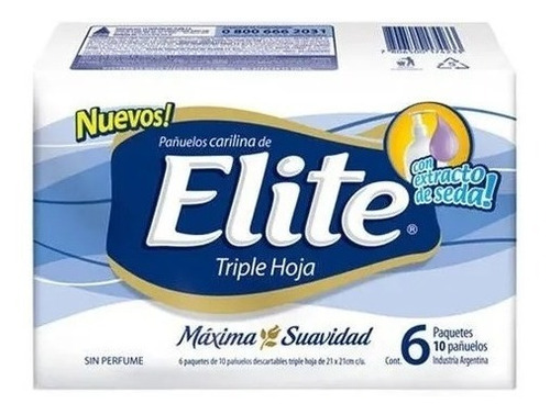 Pañuelos Elite Carilina 6 X 10 Unidades Triple Hoja Tissue*