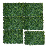 Kit 6 Placas De Folhagem Artificial Decoração Parede Verde