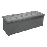 Recamier De Quarto Queen Size Lotus Suede Cinza Simbal