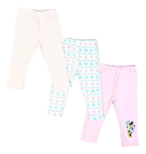 Set De 3 Pantalones Bebe Niña Minnie Mouse Disney Ra